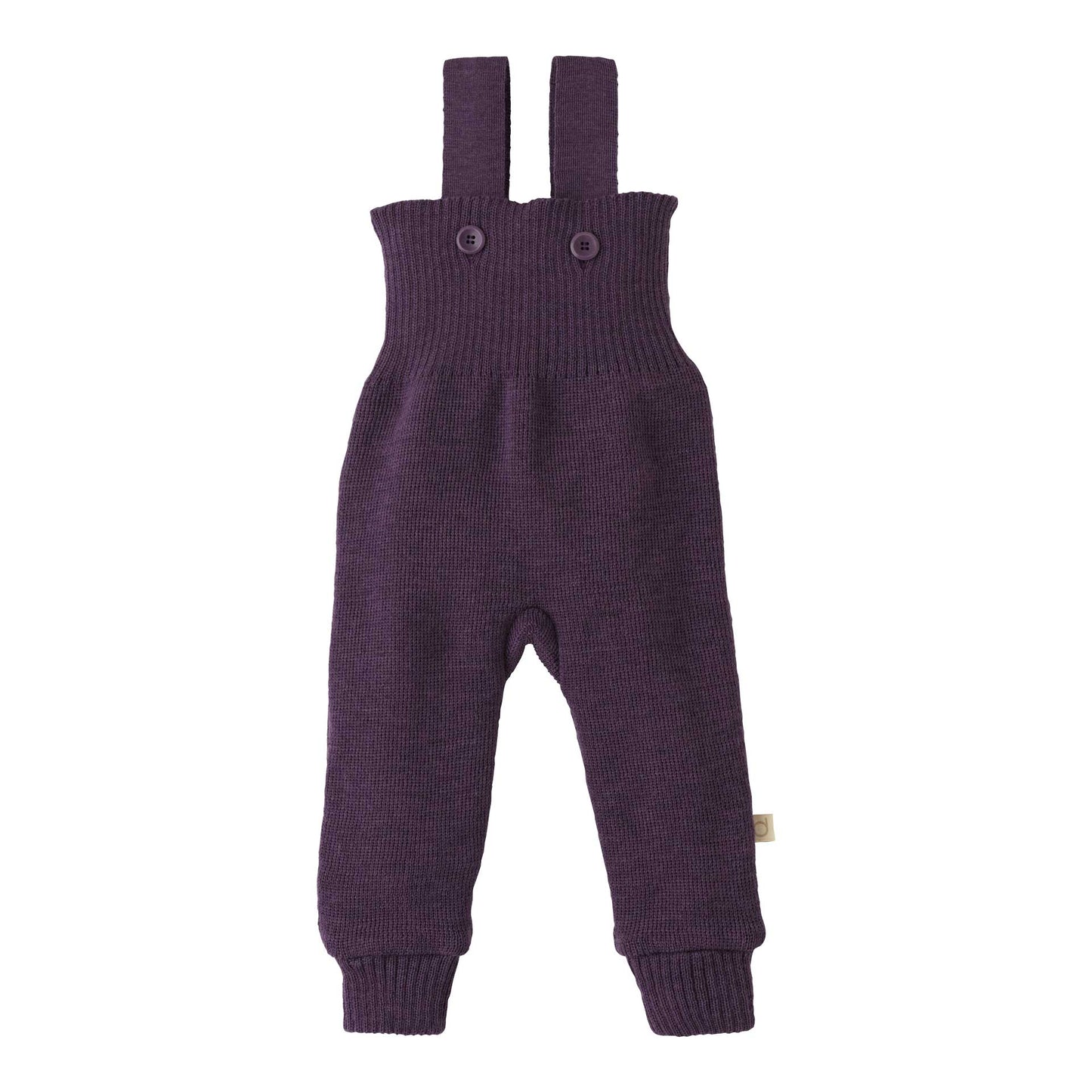 Disana Organic Knitted Merino Wool Dungarees - Aubergine