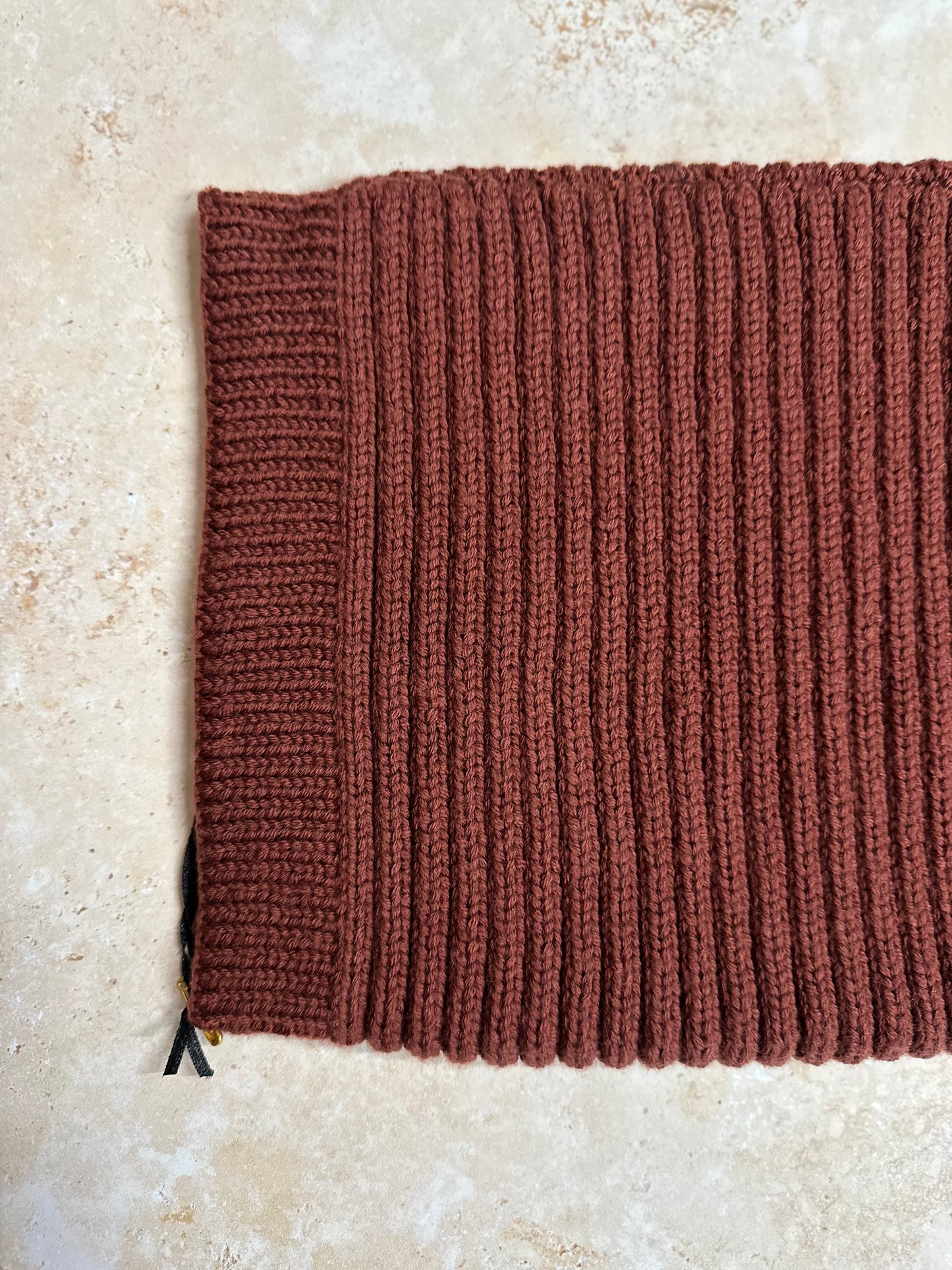 SMALL FOLK Handknits Women's Hand Knitted Ribbed Snood - Gingerbread