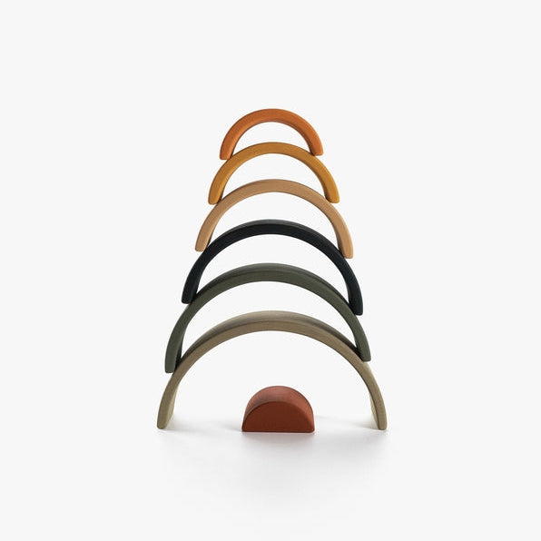 Sabo Concept Mini Wooden Rainbow Stacking Toy - Jungle