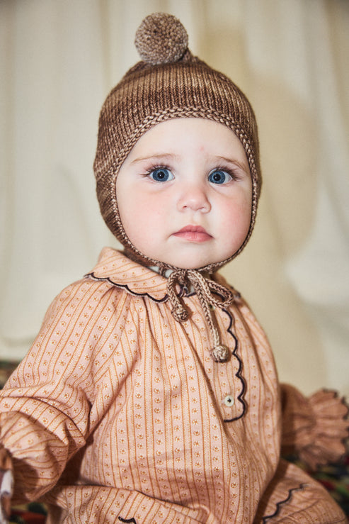 Misha & Puff Baby Pointy Peak Hat - Affogato