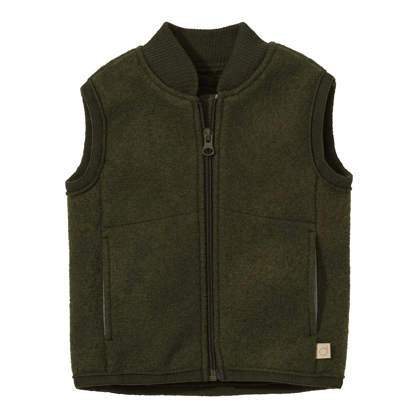 Disana Boiled Wool Zip Vest- Olive