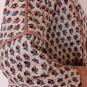 Cotton Conscious Organic Women's Quilted Kimono Jacket - Floral Block Print