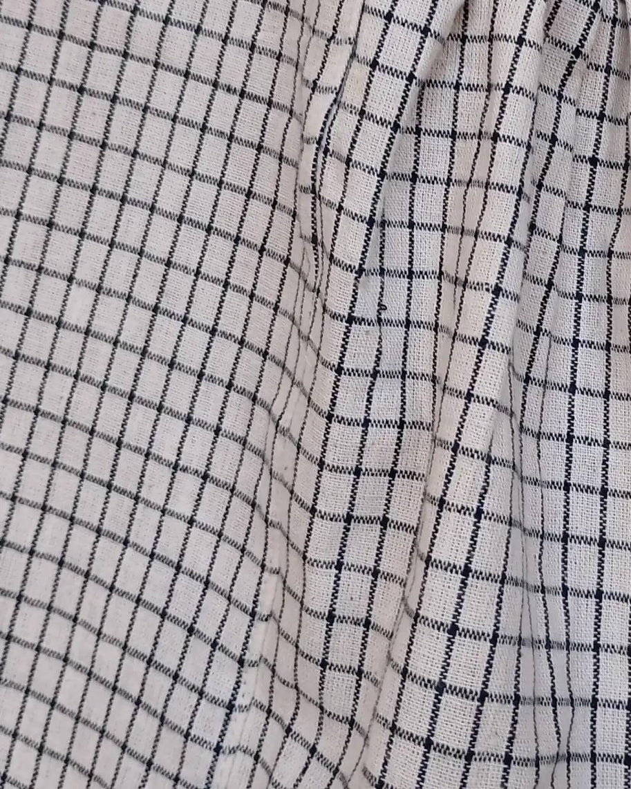 Cotton Conscious Handwoven Cotton Balloon Trousers, Black Check