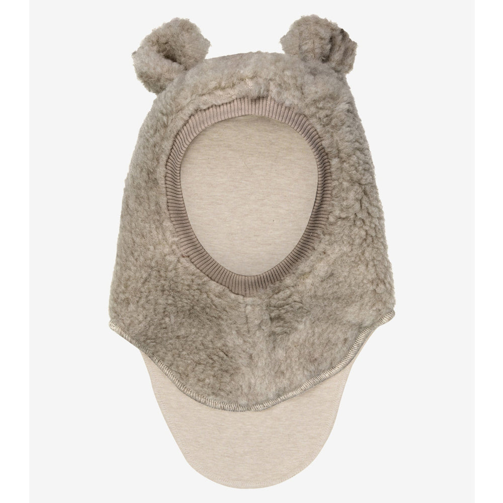 Huttelihut Bear Balaclava Wool Teddy - Camel Melange