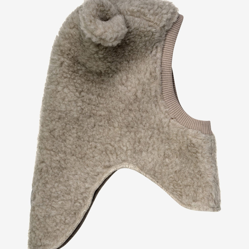 Huttelihut Bear Balaclava Wool Teddy - Camel Melange