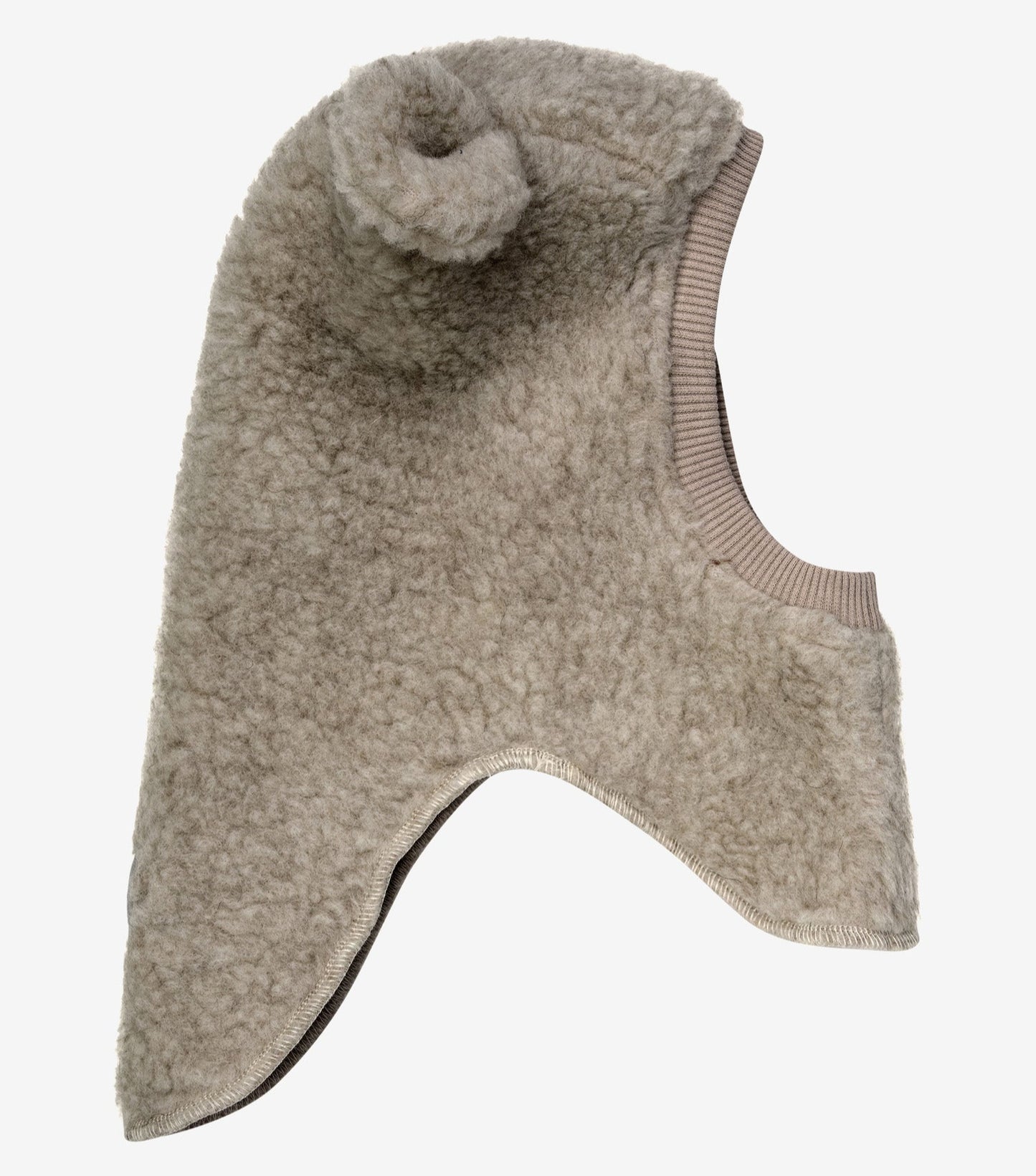 Huttelihut Bear Balaclava Wool Teddy - Camel Melange