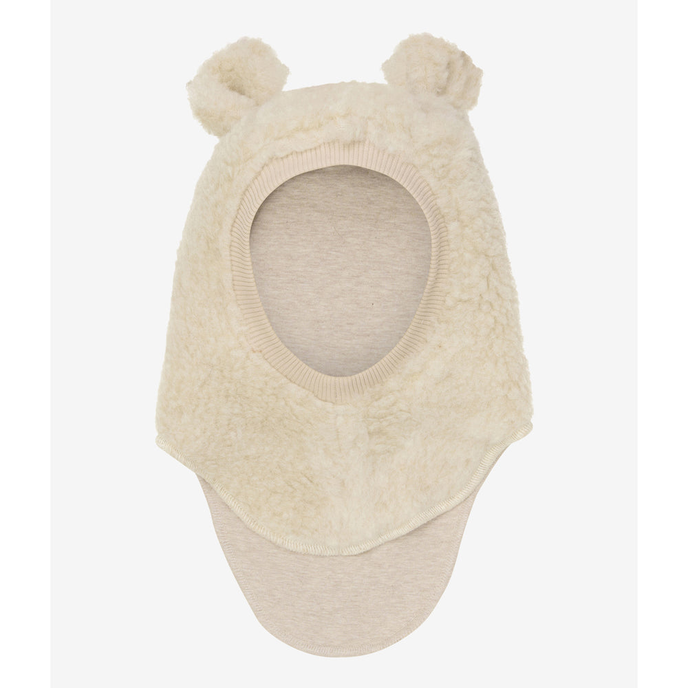 Huttelihut Bear Balaclava Wool Teddy - Cement