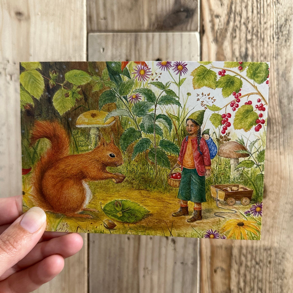 Mhairi Hellbrandt Autumn Foragers Postcard