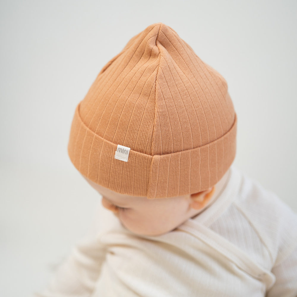 Minimalisma Nope Cotton Baby Hat - Peach