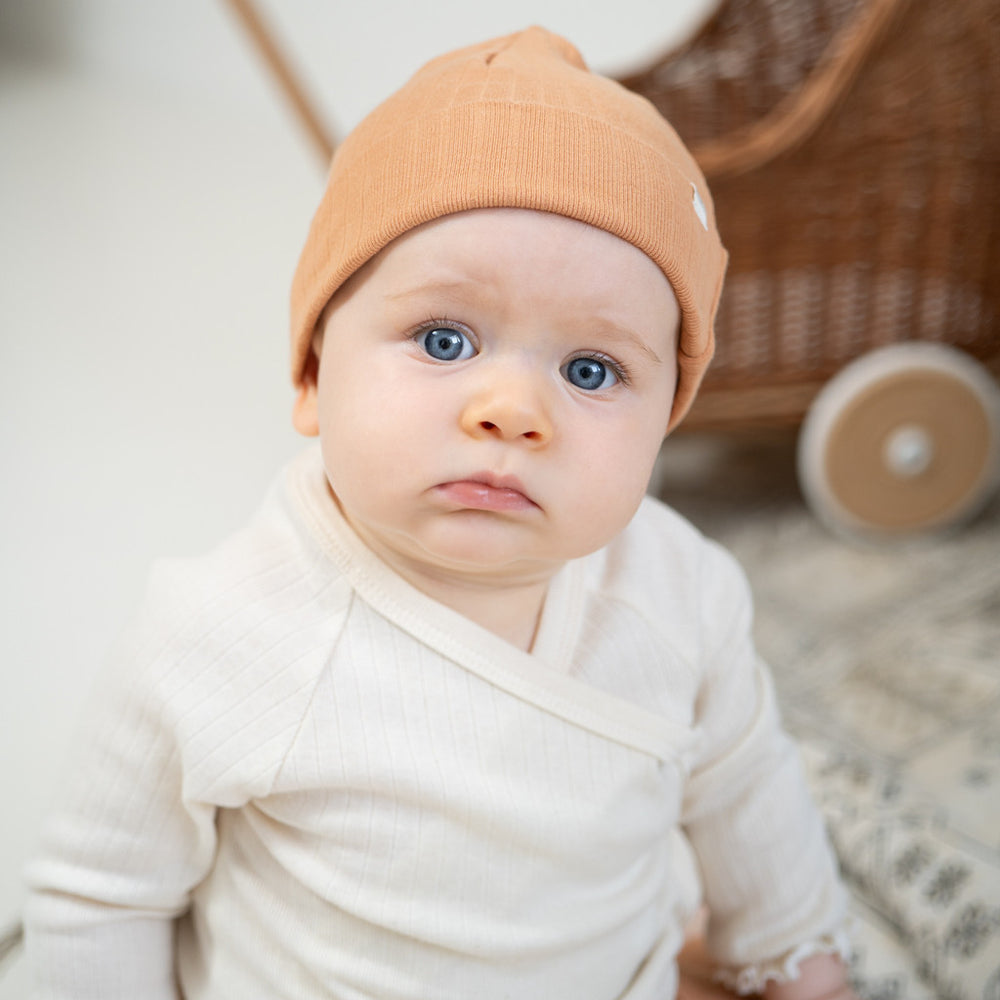 
                  
                    Minimalisma Nope Cotton Baby Hat - Peach
                  
                