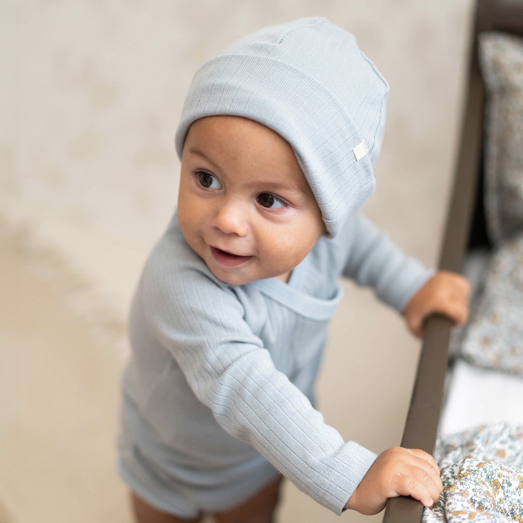 Minimalisma Baby Organic Cotton Beanie - Powder Blue
