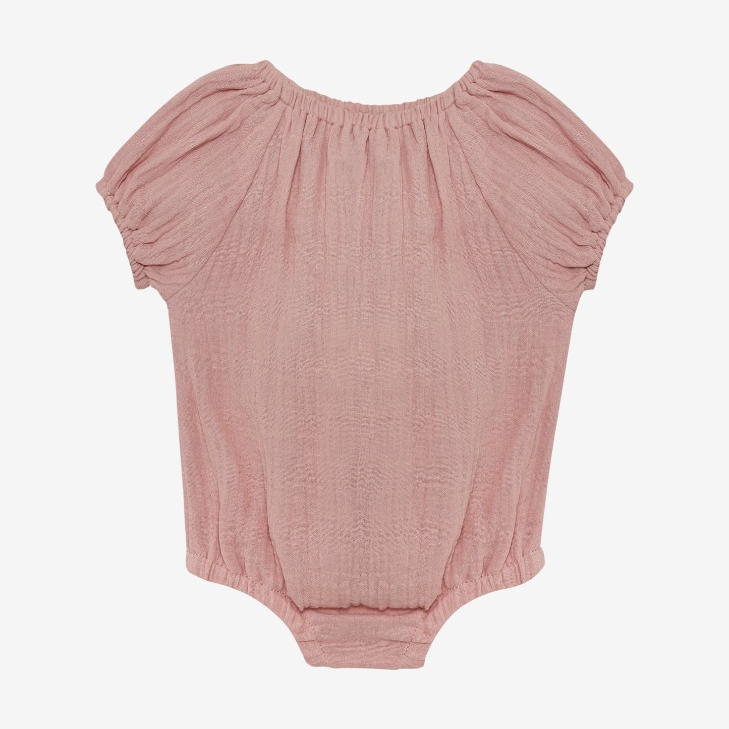 Huttelihut Short Sleeve Muslin Romper - Pale Mauve