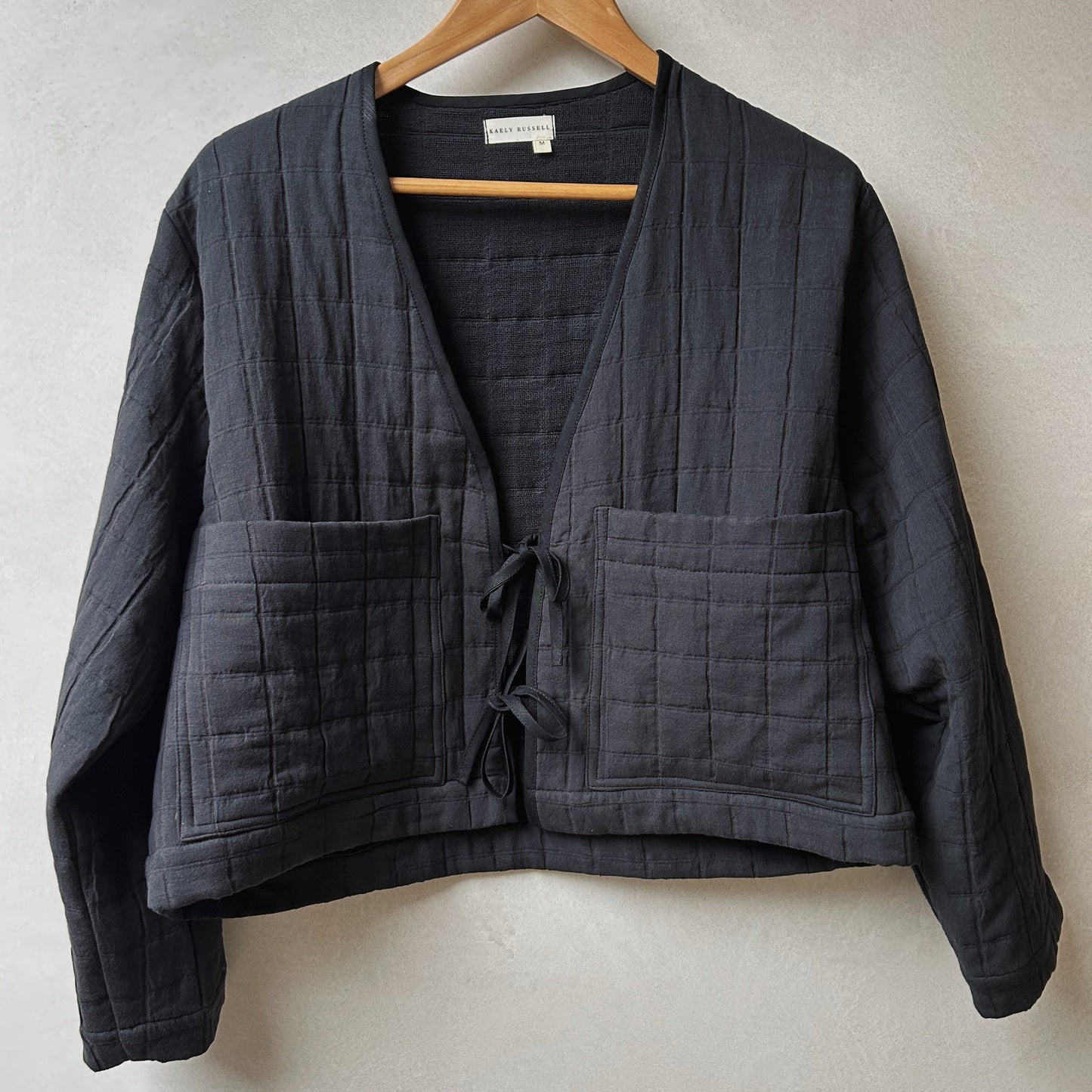 Kaely Russell Quilted Tie Jacket | Black