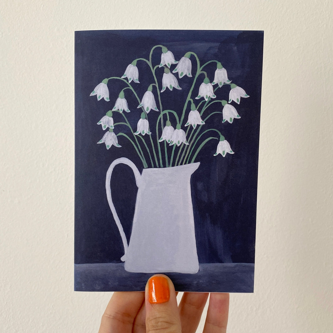 Juliet Thomas Doodles Snowflake Flowers Greetings Card