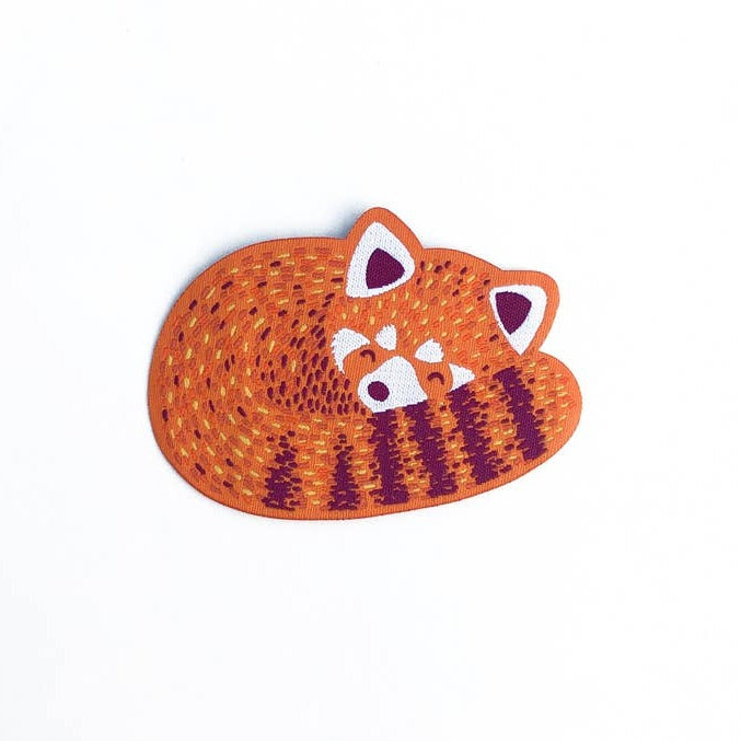 Tom Hardwick Snoozing Red Panda, Woven Iron-on Patch