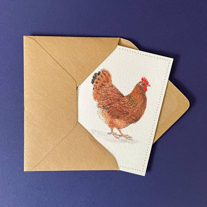 Brittany Davies Illustration Big Red Chicken Greeting Card