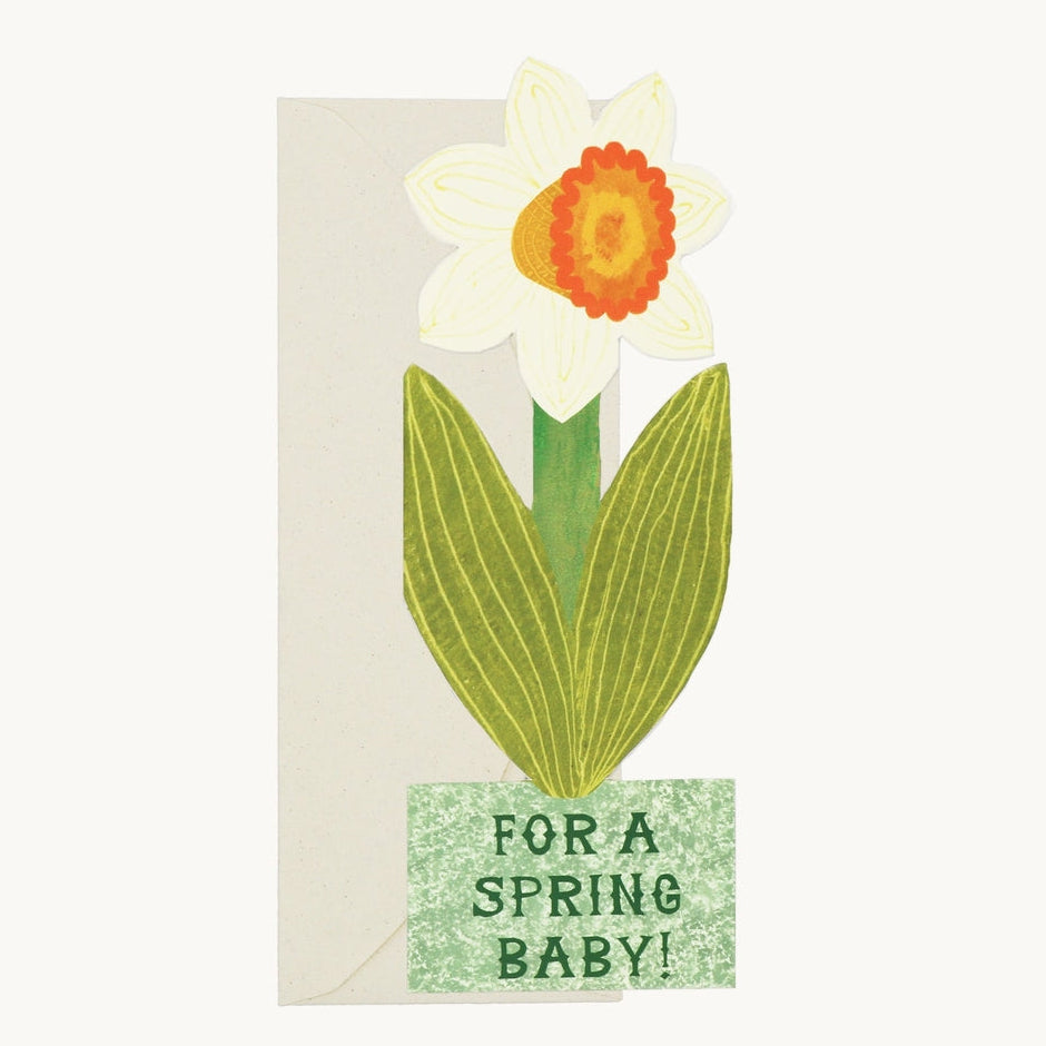 Hadley Paper Goods For A Spring Baby, Daffodil Greeting Card