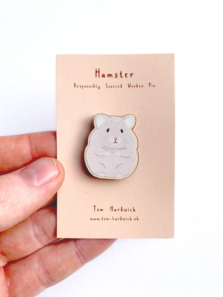 
                      
                        Grey Hamster, Responsibly Sourced Birch Wood Pin
                      
                    