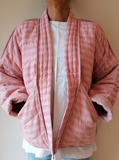 
                      
                        Cotton Conscious Women's Quilted Kimono Jacket - Pink Check
                      
                    