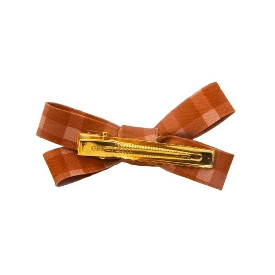 Grech & Co Bow Hair Clip - Sunset Gingham