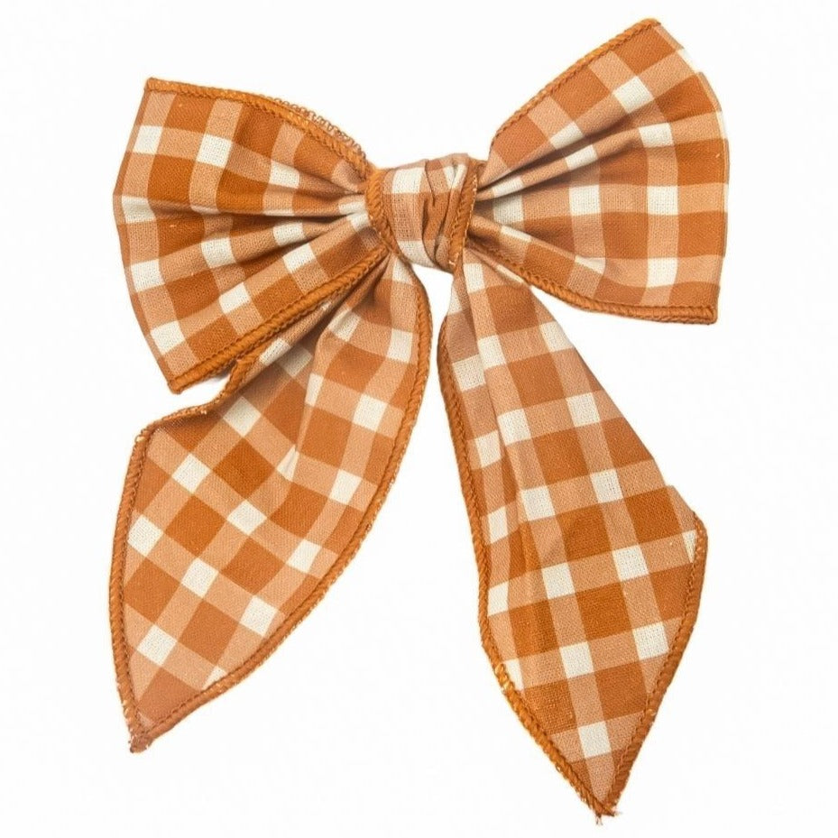 Grech & Co Fable Bow - Sienna Gingham