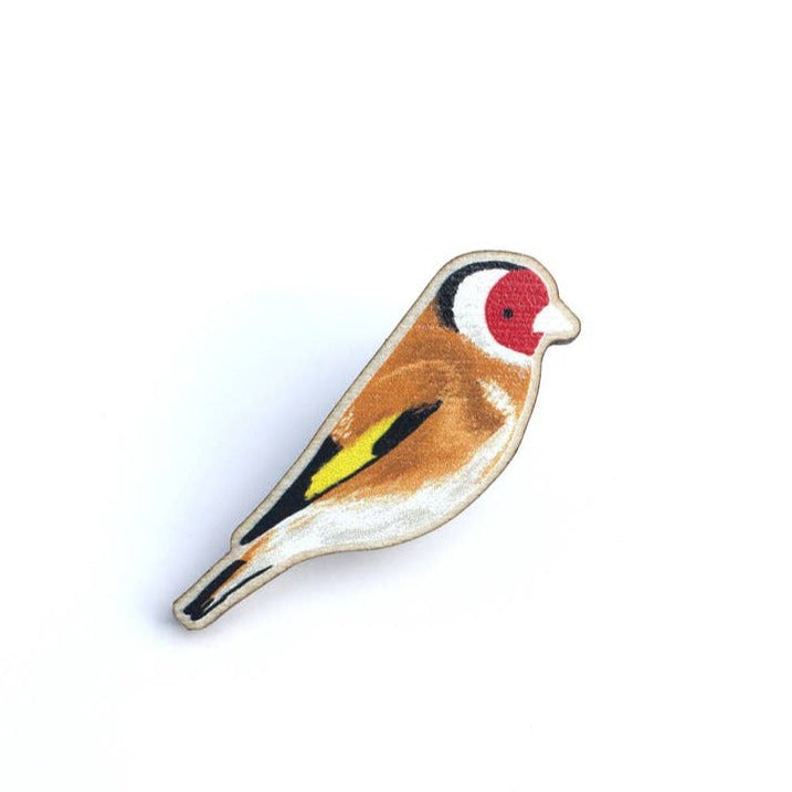 
                      
                        Tom Hardwick Goldfinch, Responsibly Sourced Birch Wood Pin
                      
                    