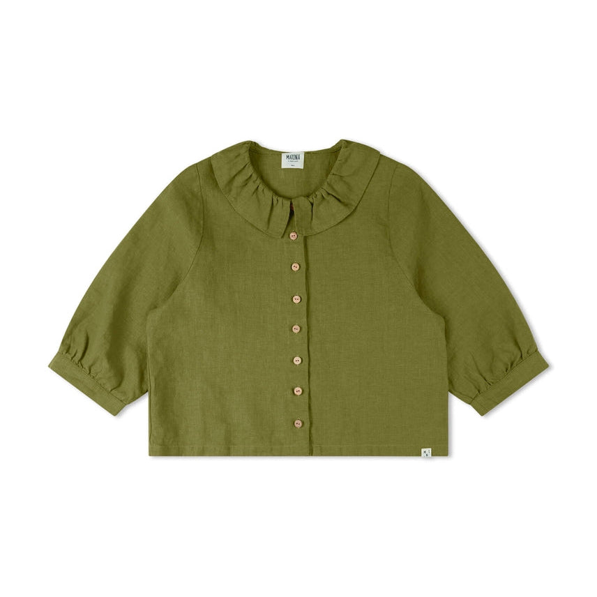 Matona Women's Ruffled Collar Blouse - Cardamom