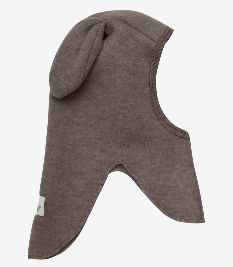 Huttelihut Bunny Balaclava Wool Fleece - Brown Melange