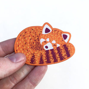 Tom Hardwick Snoozing Red Panda, Woven Iron-on Patch