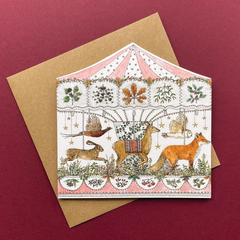 Brittany Davies Illustration Woodland Carousel Greeting Card