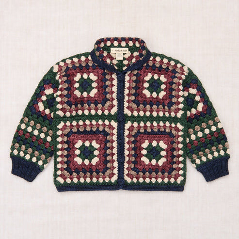 Misha & Puff Crochet Big Square Cardigan Jacket - Ink