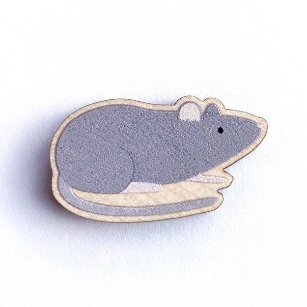 Tom Hardwick Rat, Responsibly Sourced Birch Wood Pin