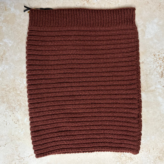 SMALL FOLK Handknits Women's Hand Knitted Ribbed Snood - Gingerbread