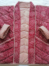 Cotton Conscious Women's Quilted Kimono Jacket - Red Mandalas