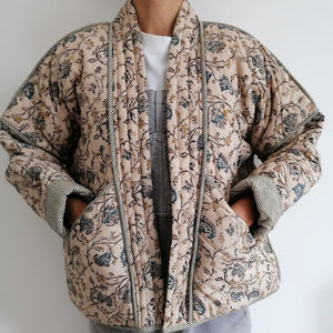 Cotton Conscious Women's Quilted Kimono Jacket - Vintage Paisley Floral