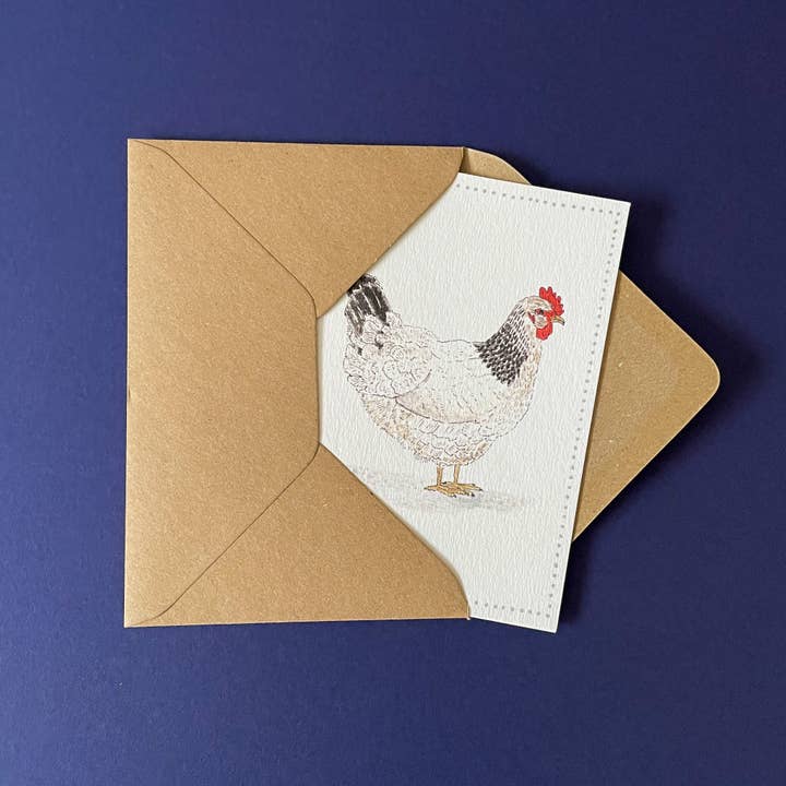 Brittany Davies Illustration White Chicken Greeting Card