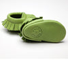 Wolfie + Willow Classic Leather Moccasins - Willow Green