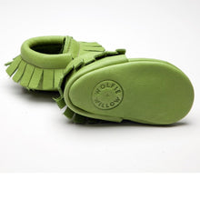  Wolfie + Willow Classic Leather Moccasins - Willow Green