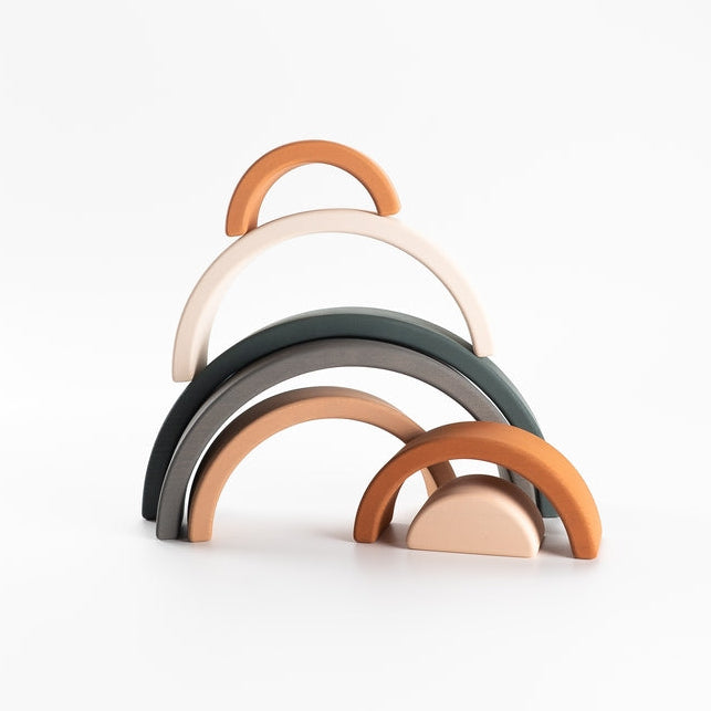 Sabo Concept Wooden Rainbow Stacking Toy - Green