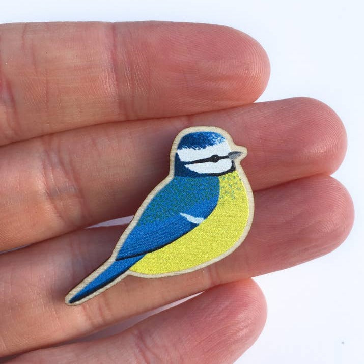 Tom Hardwick Blue Tit, Responsibly Sourced Birch Wood Pin