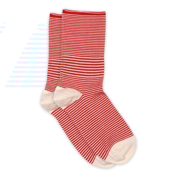 MP Denmark Adult Thilde Stripe Socks - Tomato