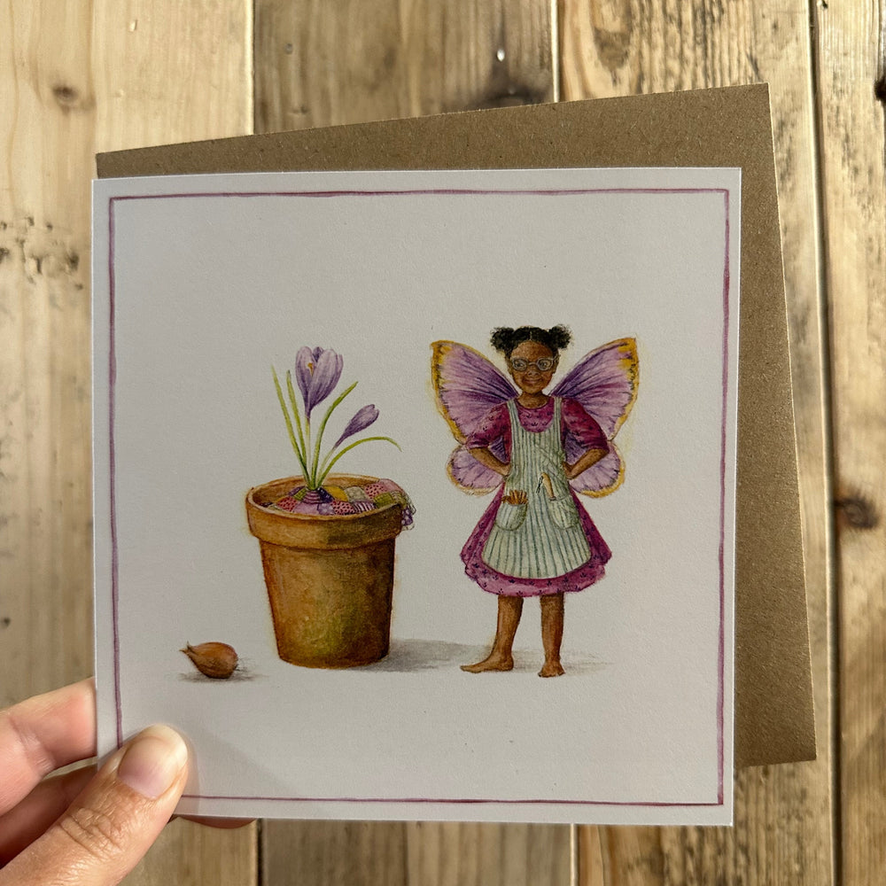 Mhairi Hellbrandt Crocus Fairy Greeting Card