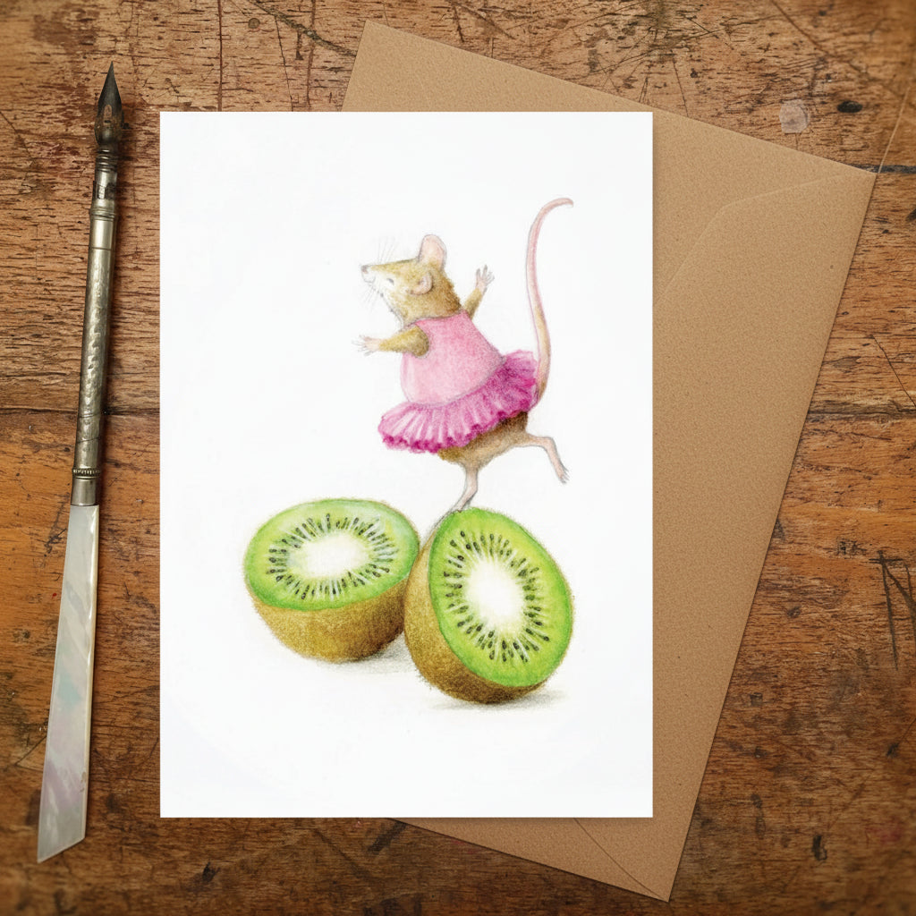 Mhairi Hellbrandt Kiwi Mouse Greeting Card