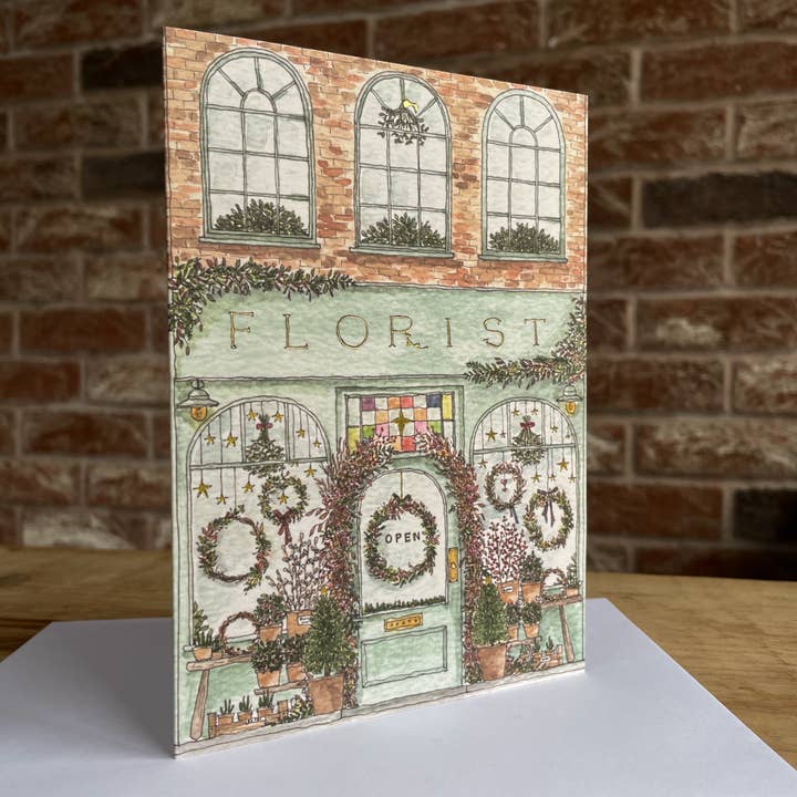 Brittany Davies Illustration Winter Florist Hot Foiled Christmas Card
