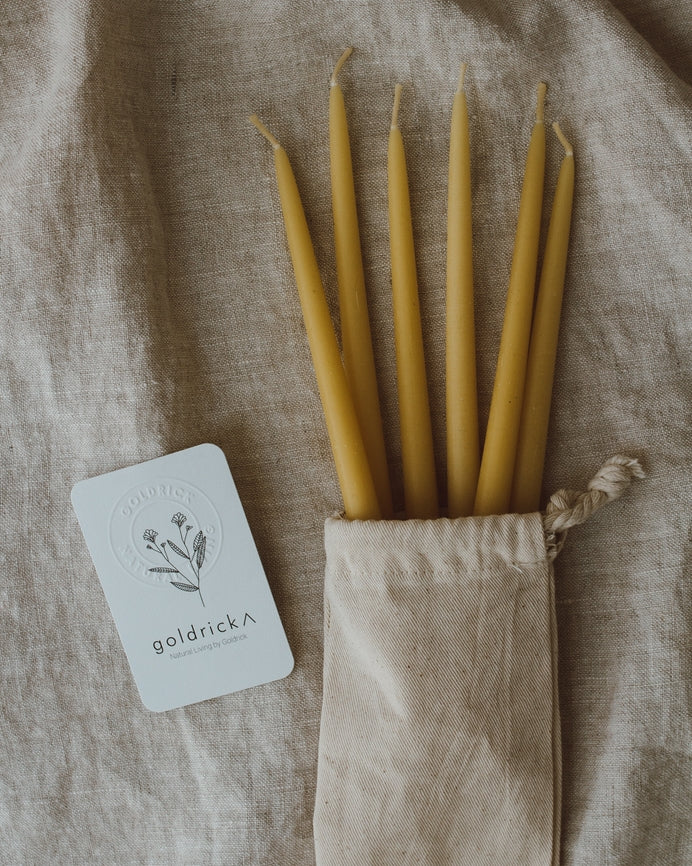 Goldrick Natural Living Set of 6 Beeswax Meditation Candles