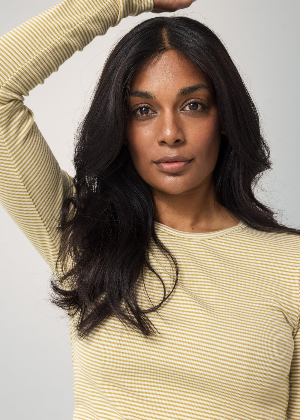 MarMar Copenhagen Women's Tani  Long Sleeve Stripe Tee Shirt - Olive