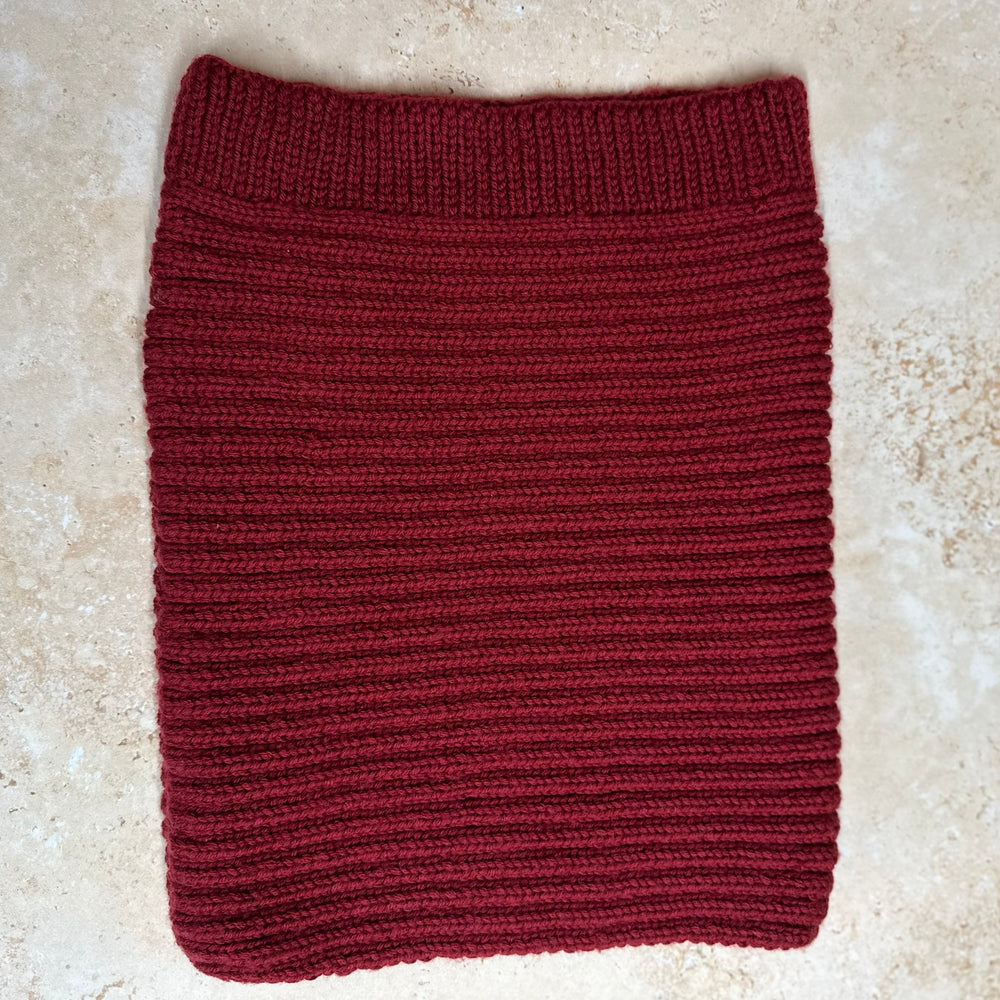 
                      
                        SMALL FOLK Handknits Women's Hand Knitted Ribbed Snood - Garnet
                      
                    