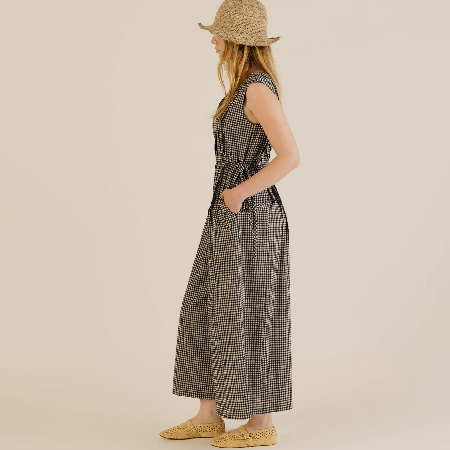 Sideline Wisp Jumpsuit - Gingham