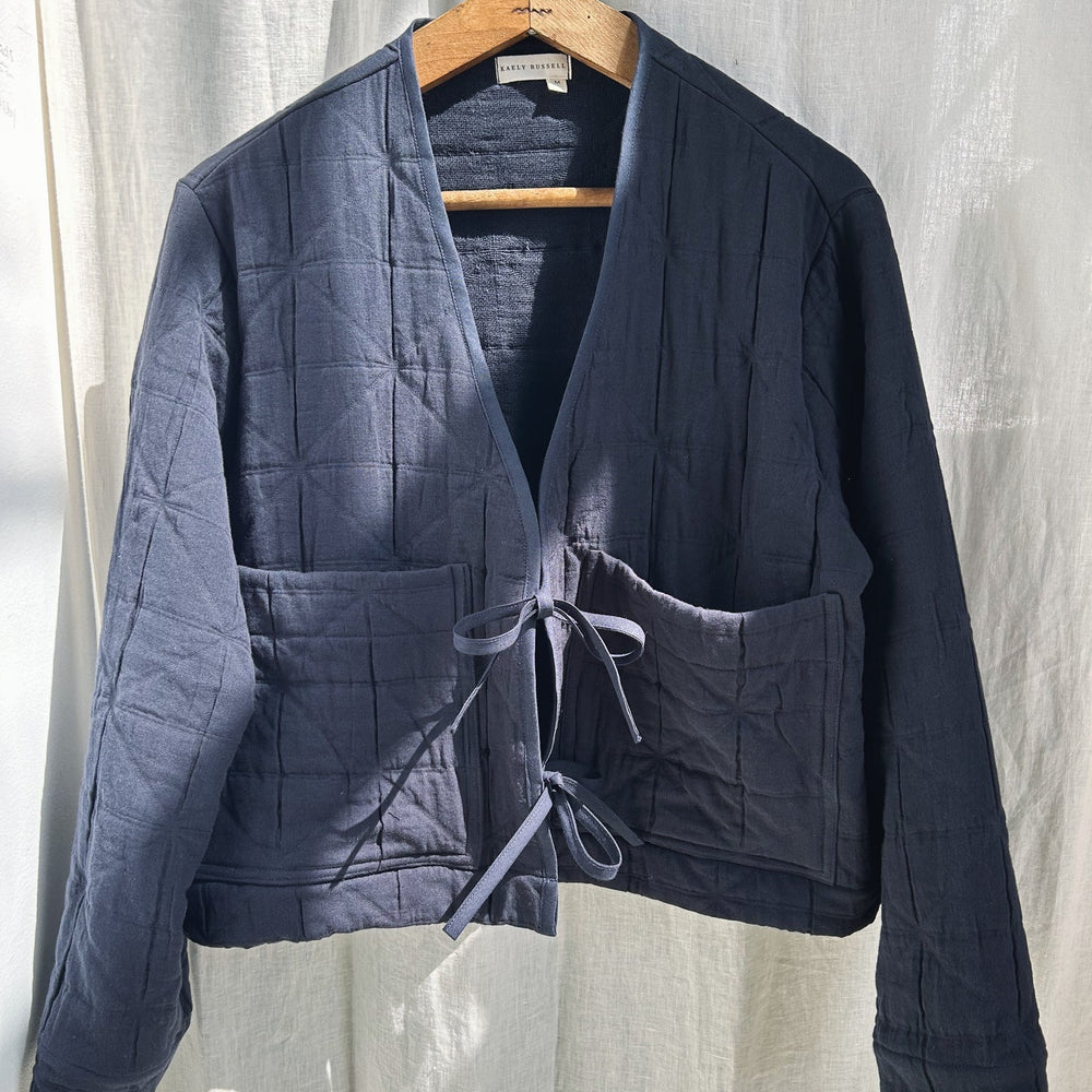 Kaely Russell Quilted Tie Jacket | Navy