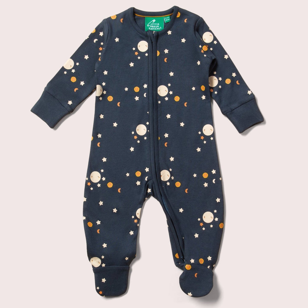 
                      
                        Little Green Radicals Over The Moon Zip Organic Babygro
                      
                    